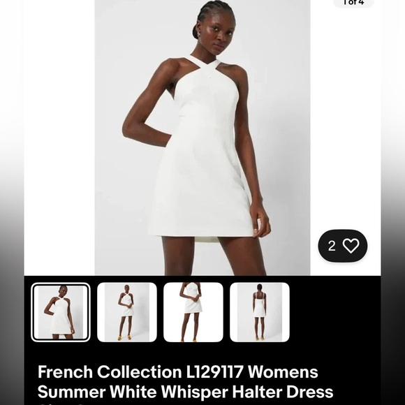 French Connection Whisper Halter Dress - Summer White - Size 10